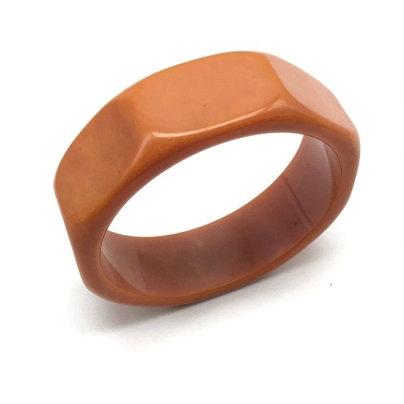 Vintage Chunky Octagon Shaped Bakelite Bangle Bracelet 8" - Picture 4 of 9